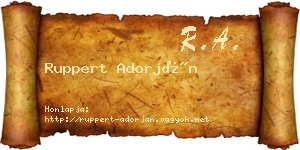 Ruppert Adorján névjegykártya